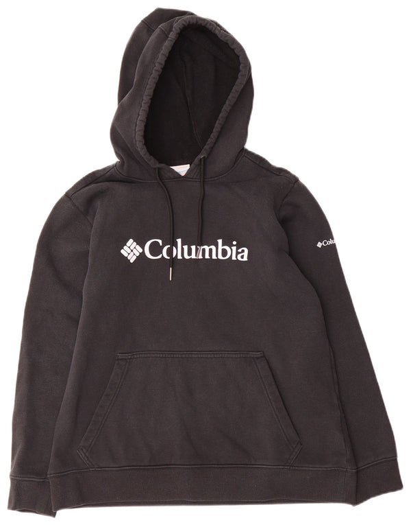Columbia Boys Graphic Hoodie Jumper 13-14 Years Large Black Cotton