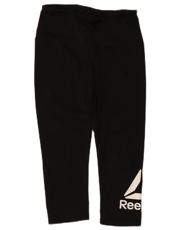 Reebok Womens Graphic Capri Leggings UK 12 Medium Black