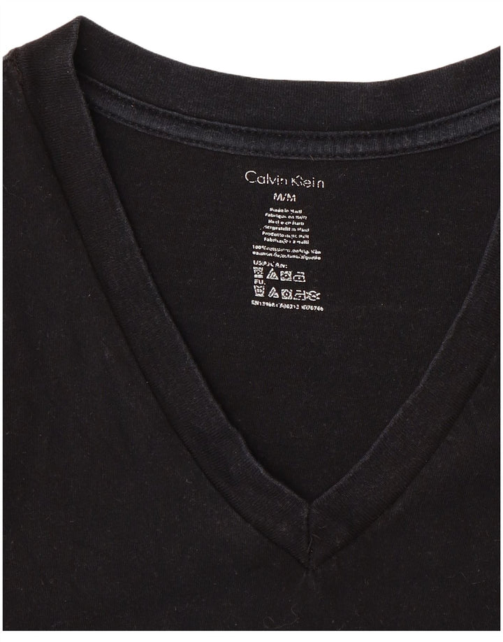 CALVIN KLEIN Mens T-Shirt Top Medium Black Cotton