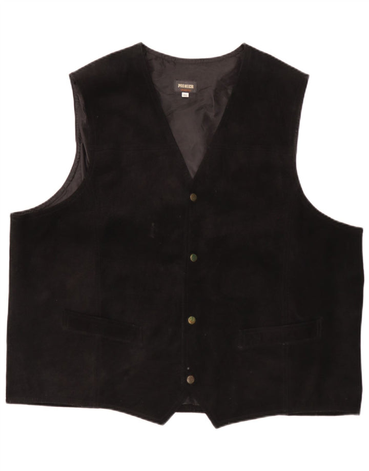Pionier Mens Suede Waistcoat 4XL Black