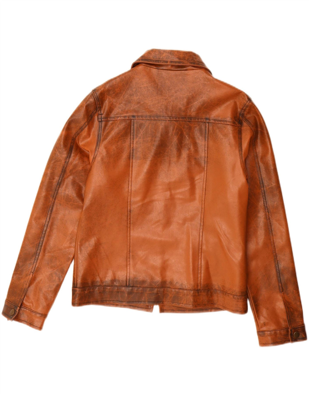 VINTAGE Womens Leather Jacket UK 14 Large Brown