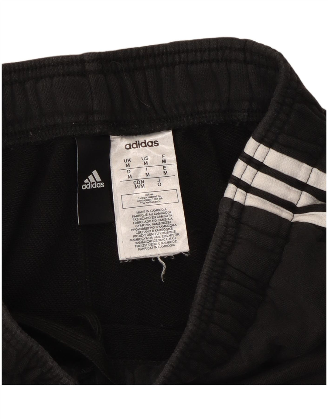 Adidas Mens Tracksuit Trousers Medium  Black Cotton