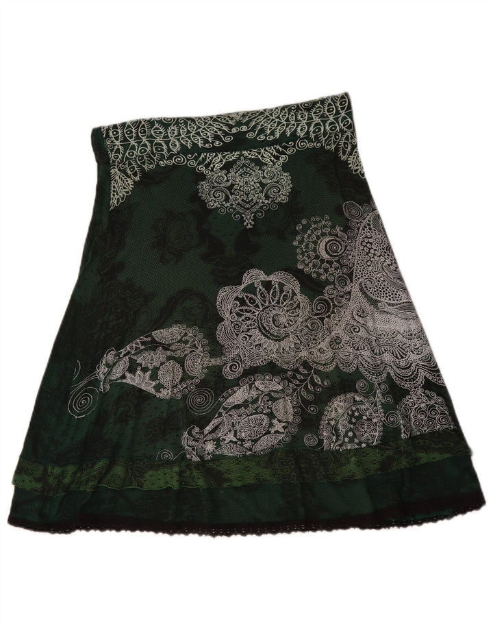 Desigual Womens A-Line Skirt Medium W30 Green Floral