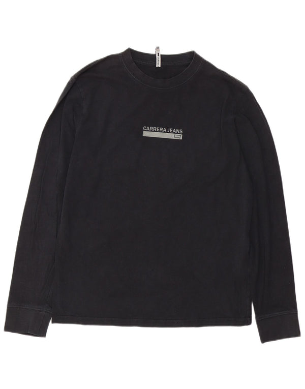 Carrera Mens Graphic Top Long Sleeve Medium Black Cotton