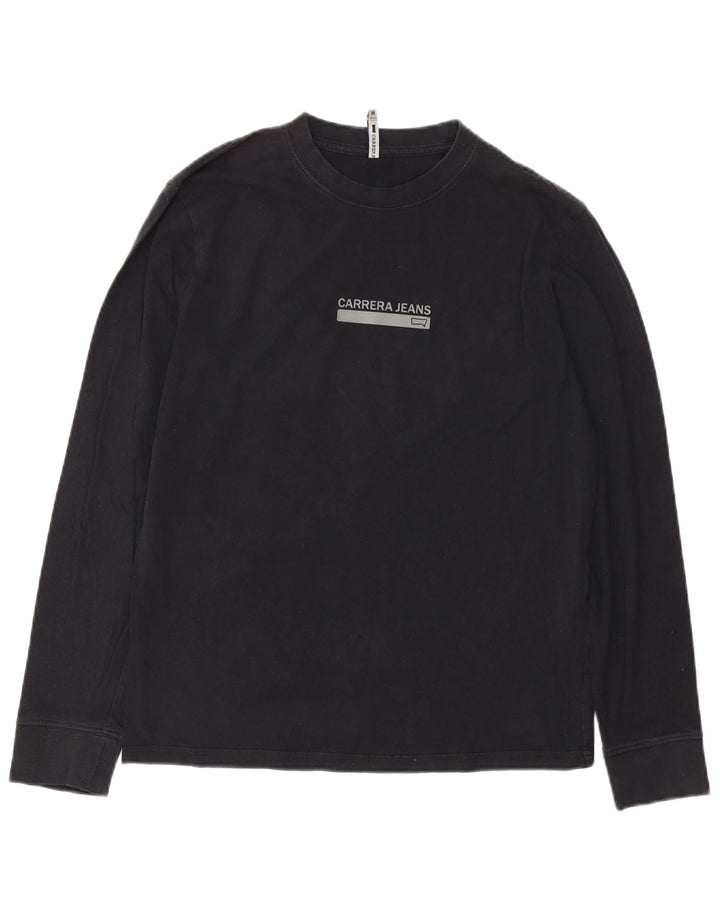 Carrera Mens Graphic Top Long Sleeve Medium Black Cotton