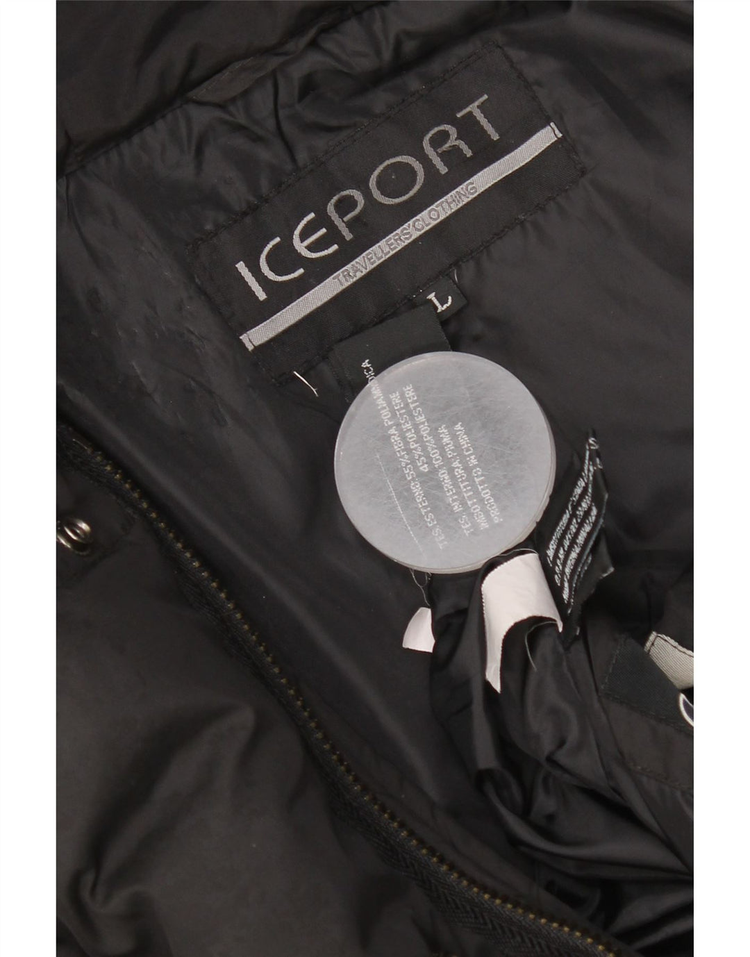 Iceport Womens Hooded Padded Jacket UK 40 Large Black Polyamide