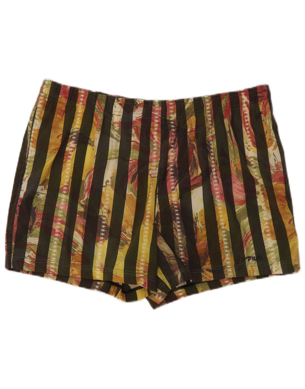 FILA Mens Swimming Shorts IT 56 3XL Khaki Striped