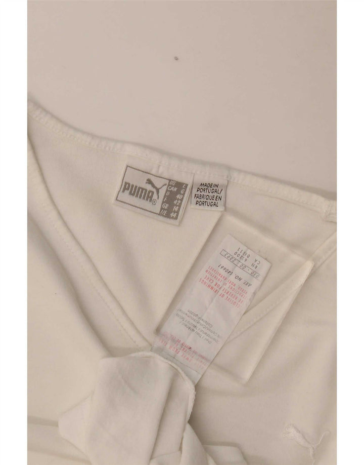 Puma Womens T-Shirt Top UK 14 Medium White Cotton
