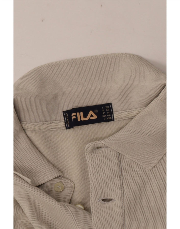 Fila Mens Polo Shirt IT 52 Large Beige