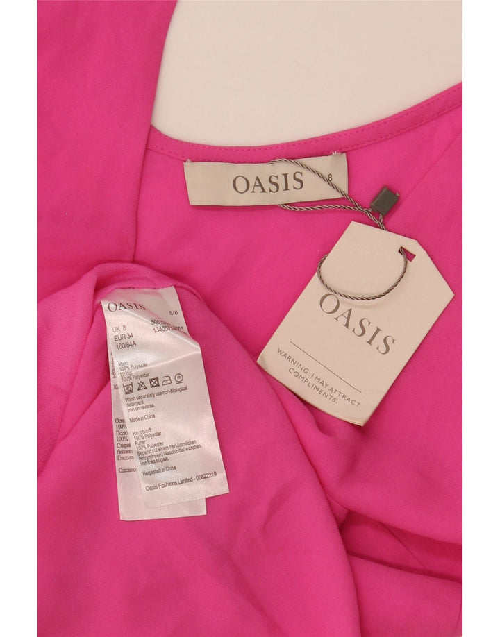 Oasis Womens Sleeveless Blouse Top UK 8 Small Pink Polyester