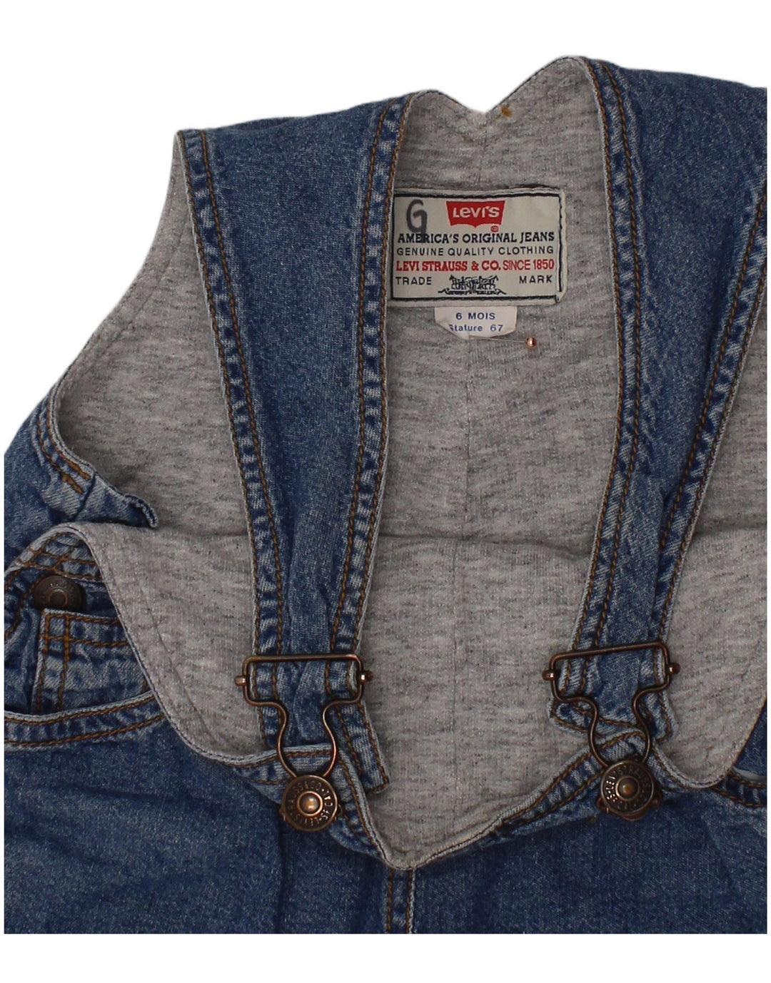 LEVI'S Baby Boys Dungarees Straight Jeans 3-6 Months W24 L8 Blue