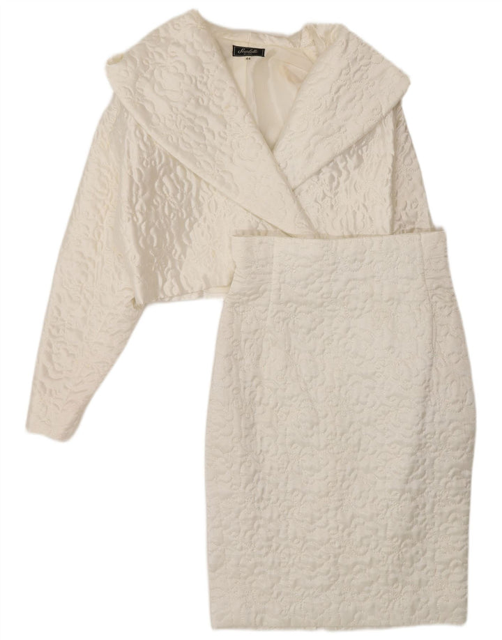 Vintage Womens 2 Piece Skirt Set IT 44 Medium W28 White Viscose
