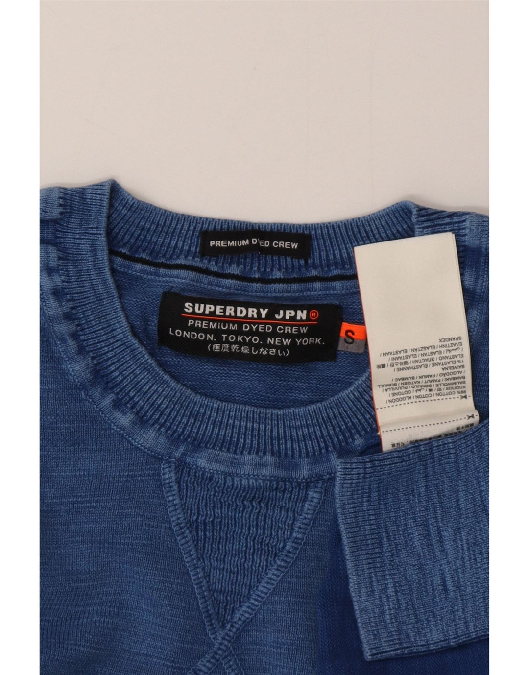 SUPERDRY Womens Crew Neck Jumper Sweater UK 10 Small Blue Cotton