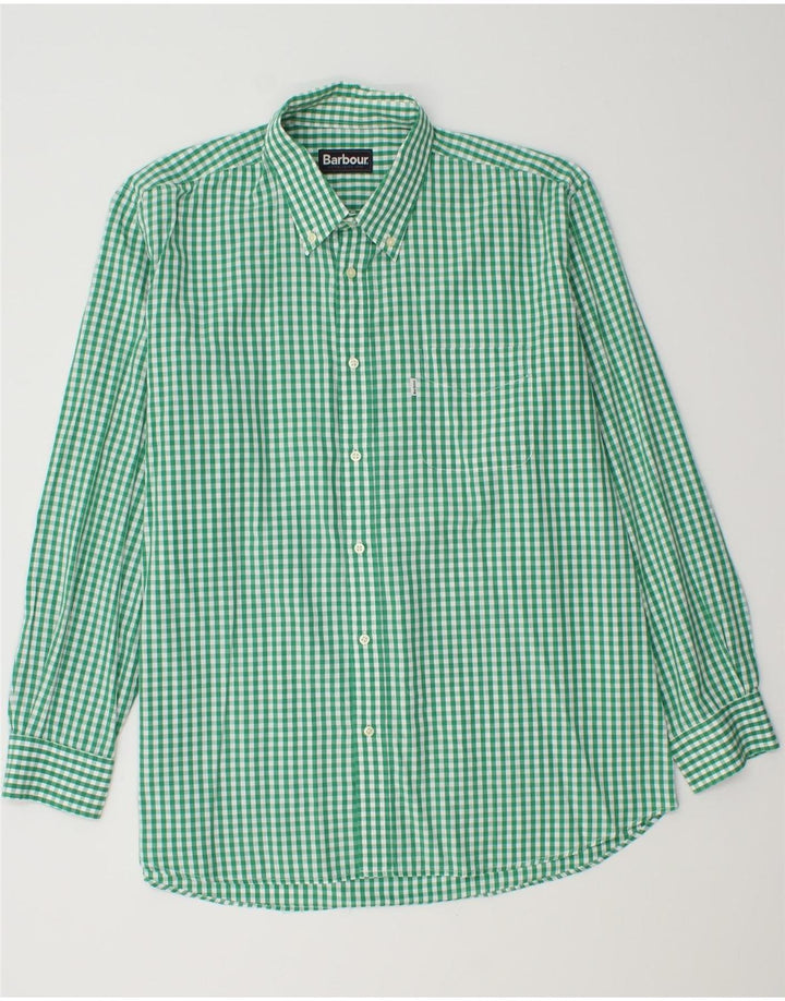 Barbour Mens Shirt Large Green Gingham