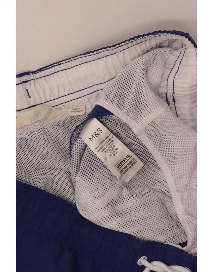 Marks & Spencer Mens Swimming Shorts XL Blue Polyester