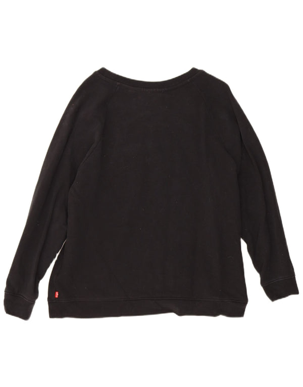Levi's Womens Graphic Sweatshirt Jumper UK 18 XL Black Floral