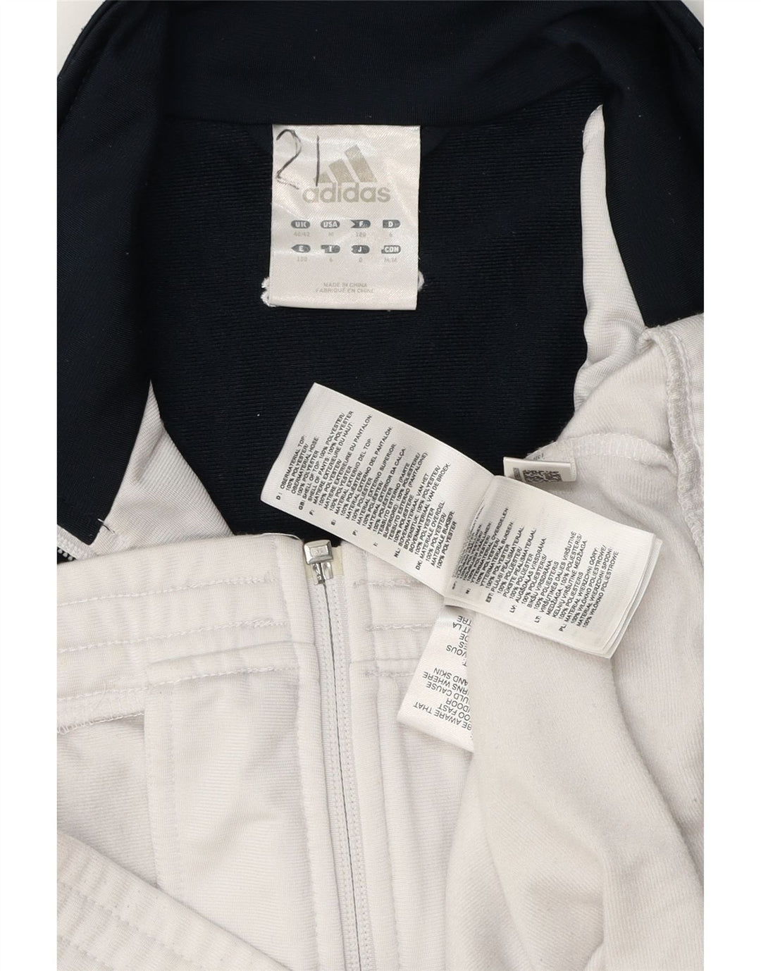 ADIDAS Mens Tracksuit Top Jacket UK 40/42 Medium White Colourblock