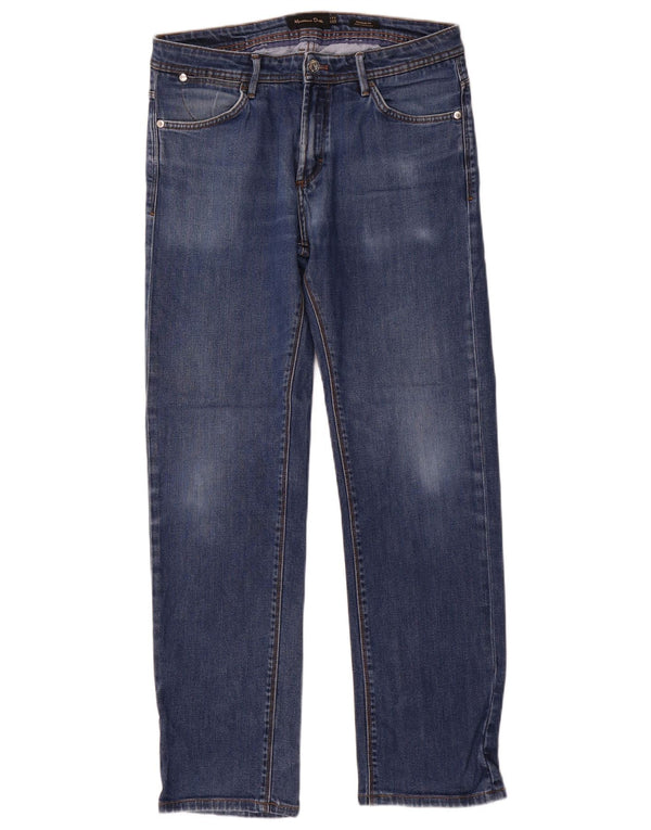 Massimo Dutti Mens Regular Fit Straight Jeans EU 40 Medium W31 L30 Blue