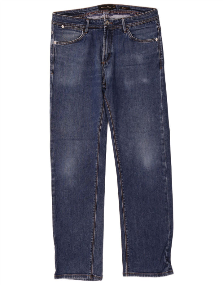 Massimo Dutti Mens Regular Fit Straight Jeans EU 40 Medium W31 L30 Blue