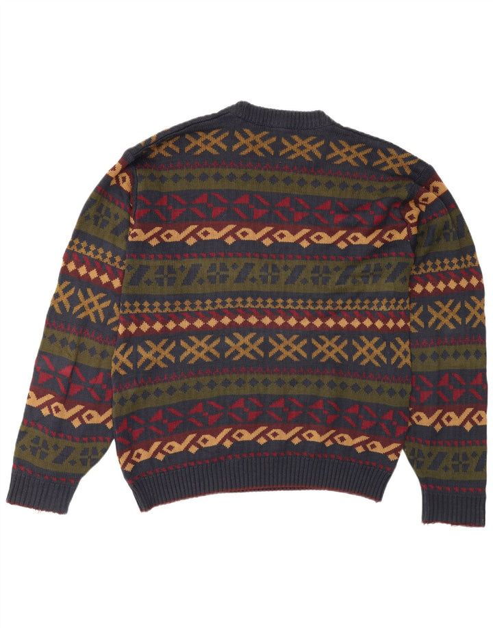 Marks & Spencer Mens Crew Neck Jumper Sweater Large Multicoloured Geometric