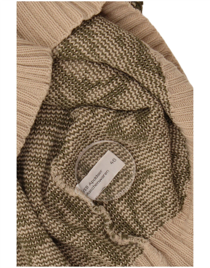 VINTAGE Womens Boat Neck Jumper Sweater IT 46 Large Beige Geometric