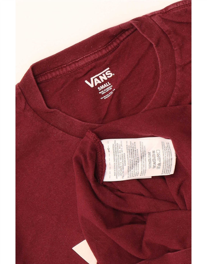 Vans Mens Graphic T-Shirt Top Small Maroon Cotton