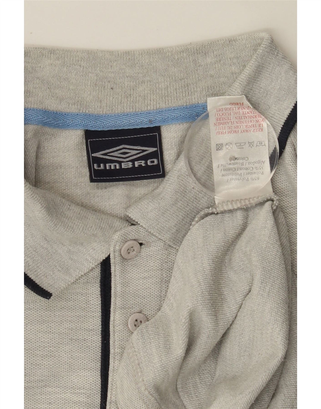 UMBRO Mens Polo Shirt Medium Grey Polyester