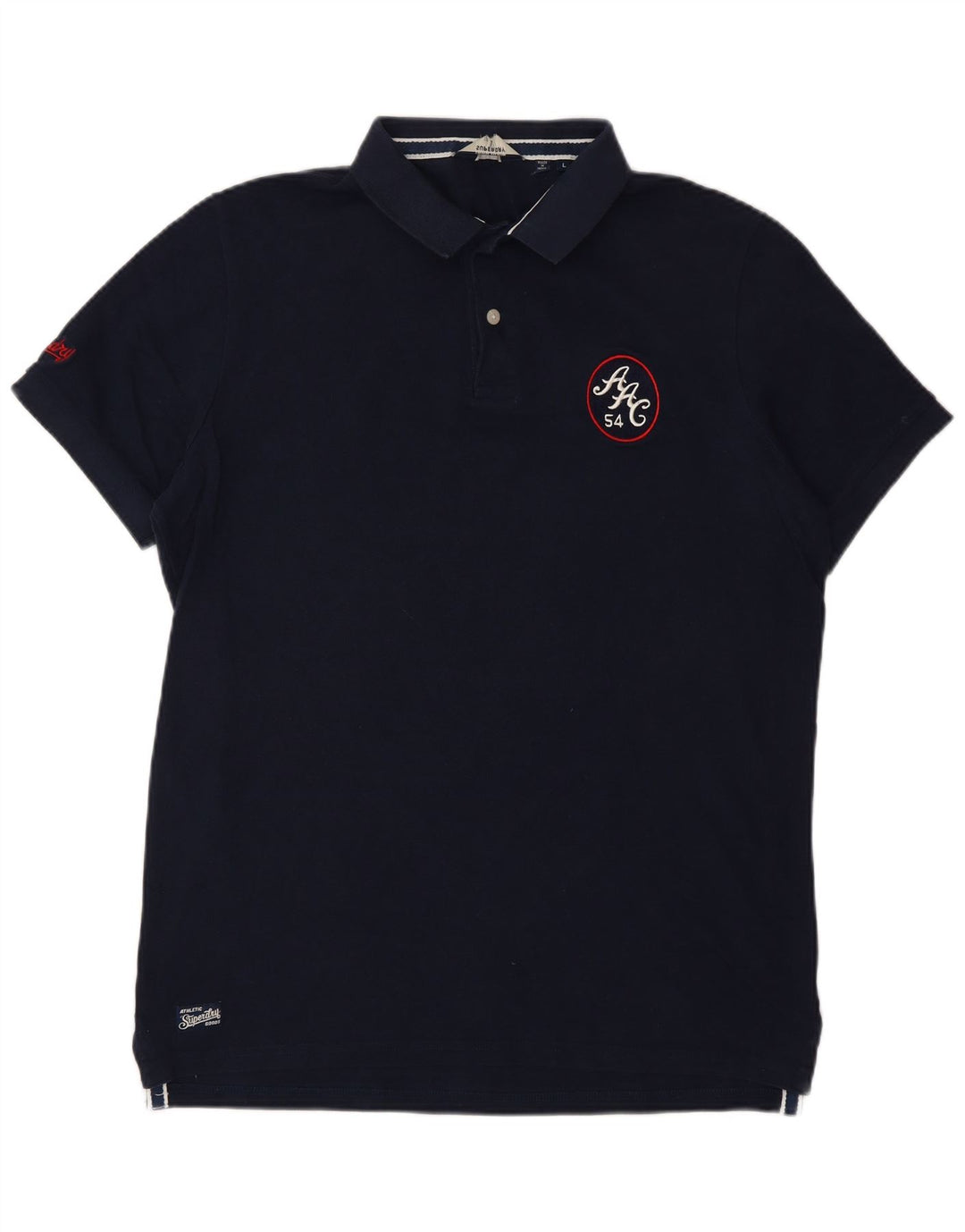 SUPERDRY Mens Polo Shirt Large Navy Blue Cotton