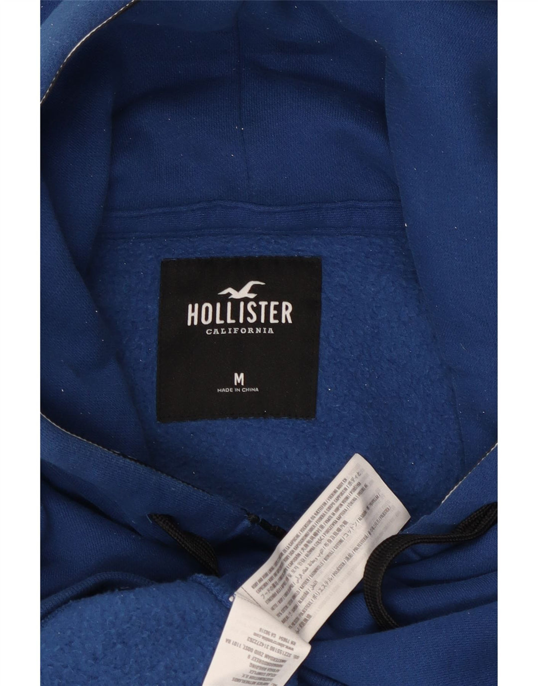 HOLLISTER Mens Zip Hoodie Sweater Medium Blue Cotton