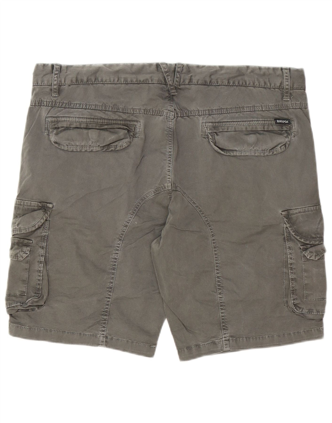 Brugi Mens Cargo Shorts IT 52 XL W32 Grey Cotton