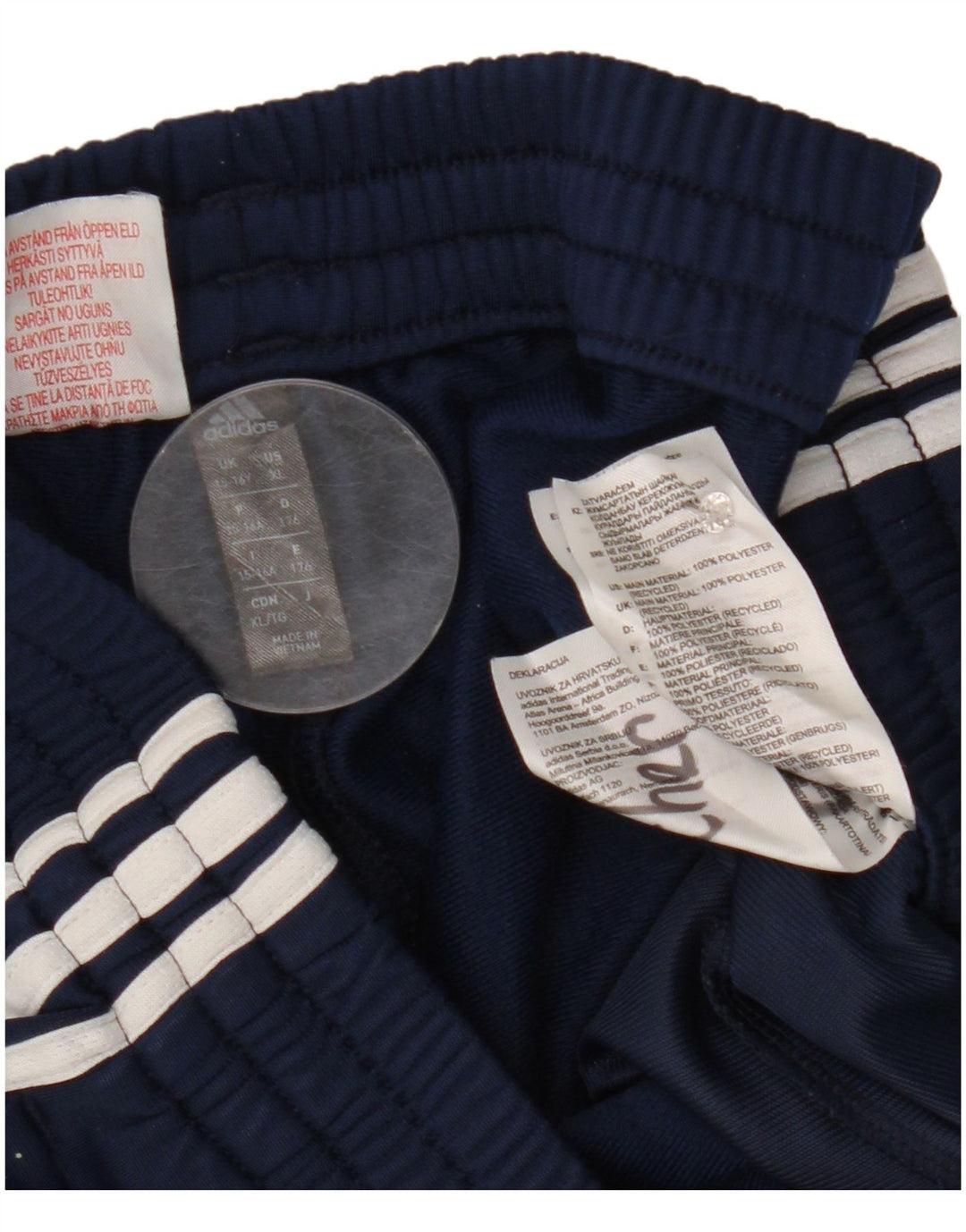 Adidas Boys Tracksuit Trousers Joggers 15-16 Years Navy Blue Polyester