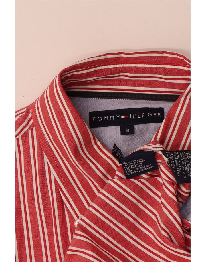 Tommy Hilfiger Mens Shirt Medium Red Striped Cotton