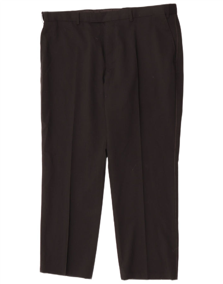 Marks & Spencer Mens Regular Fit Suit Trousers W40 L29 Black Wool