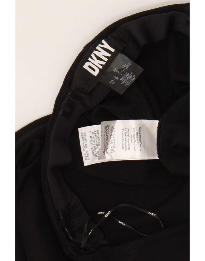 Dkny Womens Leggings UK 14 Medium Black Rayon