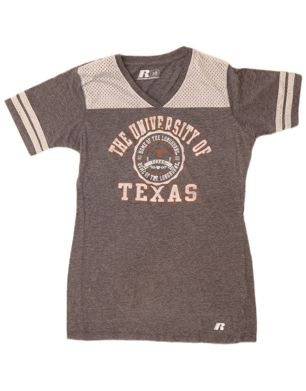 Russell Athletic Girls Graphic T-Shirt Top 11-12 Years Large Grey Polyester