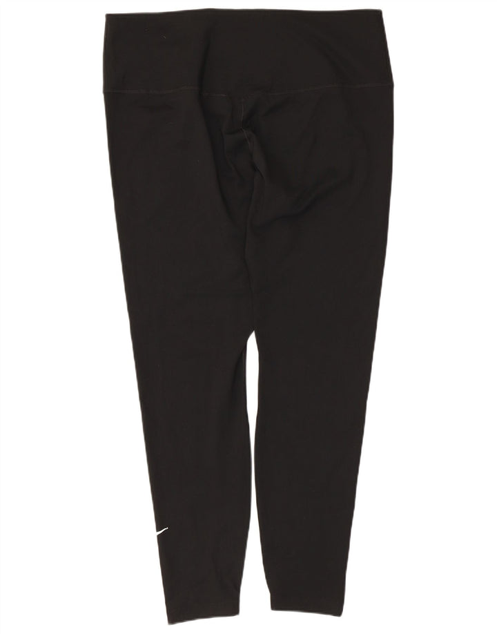 Nike Womens Dri Fit Leggings UK 20 2XL Black Polyester