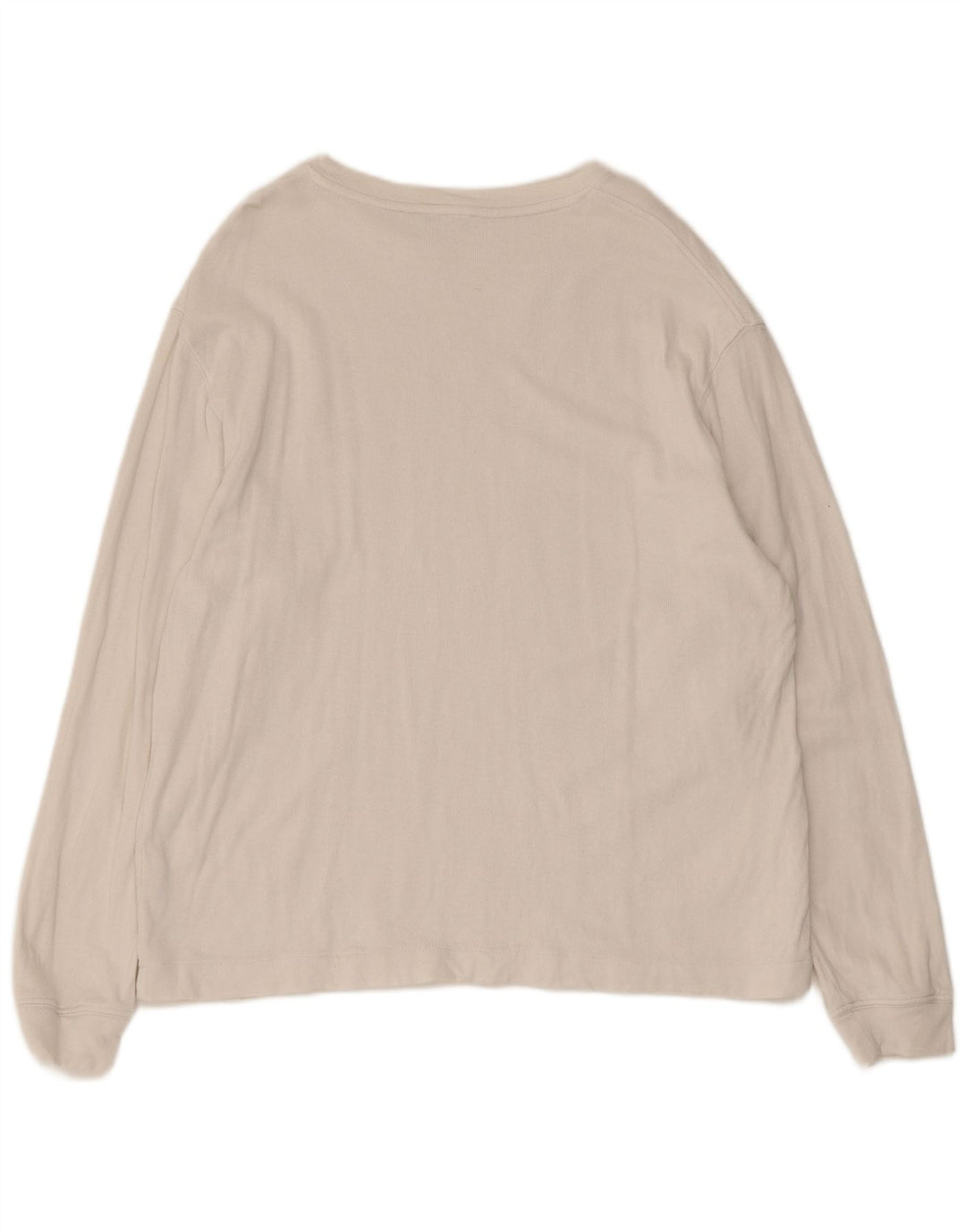 Zara Mens Top Long Sleeve Large White Cotton