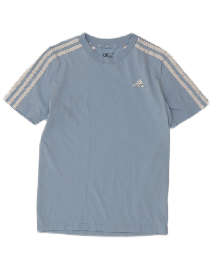 ADIDAS Boys T-Shirt Top 11-12 Years Blue Cotton