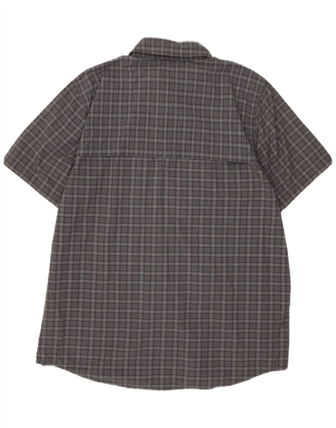 THE NORTH FACE Mens Short Sleeve Shirt XL Grey Check Nylon