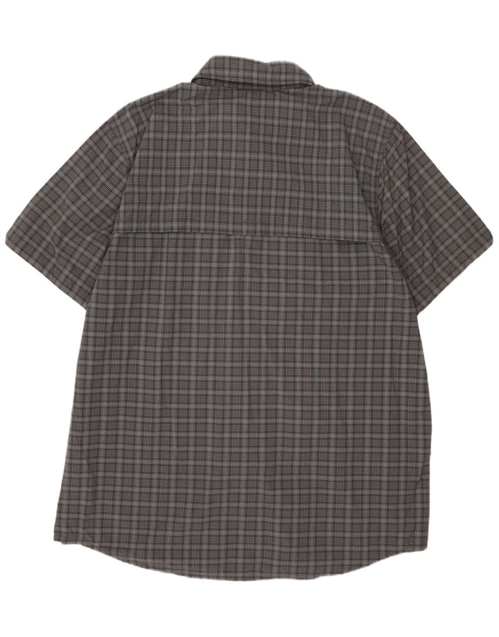 THE NORTH FACE Mens Short Sleeve Shirt XL Grey Check Nylon