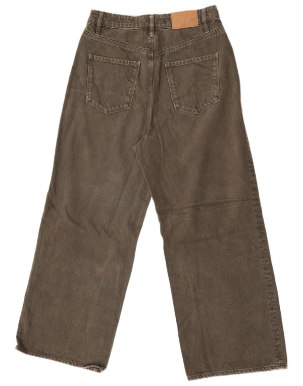 Zara Womens Wide Leg Jeans EU 38 Small W28 L26 Khaki