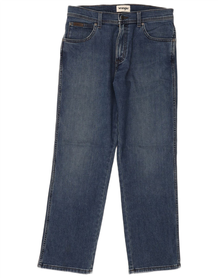 WRANGLER Womens Straight Jeans W32 L30 Blue Cotton