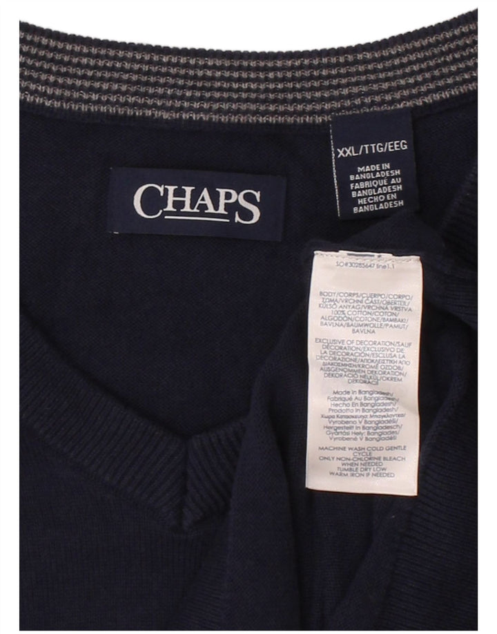 CHAPS Mens Vest Tank Top 2XL Navy Blue Cotton