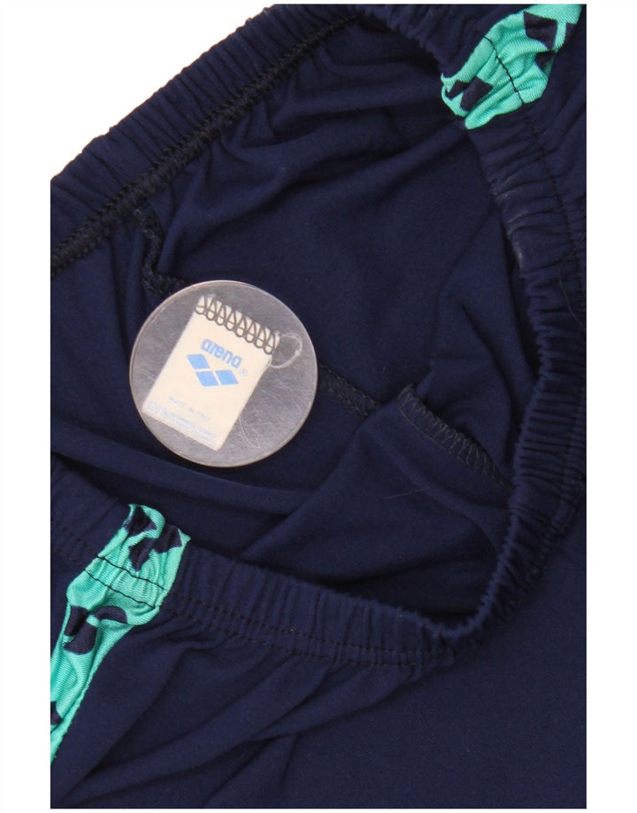 Arena Womens Graphic Leggings IT 46 Large  Navy Blue Colourblock Polyamide