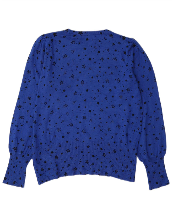 Marks & Spencer Womens Boat Neck Jumper Sweater UK 14 Medium Blue