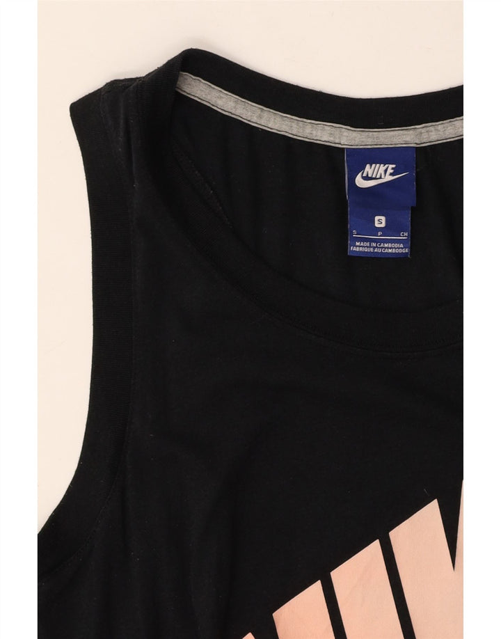 NIKE Womens Graphic T-Shirt Top UK 10 Small Black