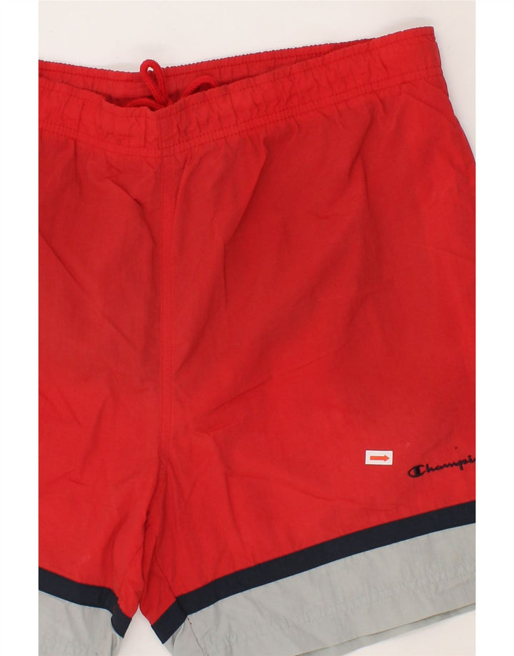 CHAMPION Mens Swimming Shorts Large  Red Colourblock Polyester Vintage Champion and Second-Hand Champion from Messina Hembry 