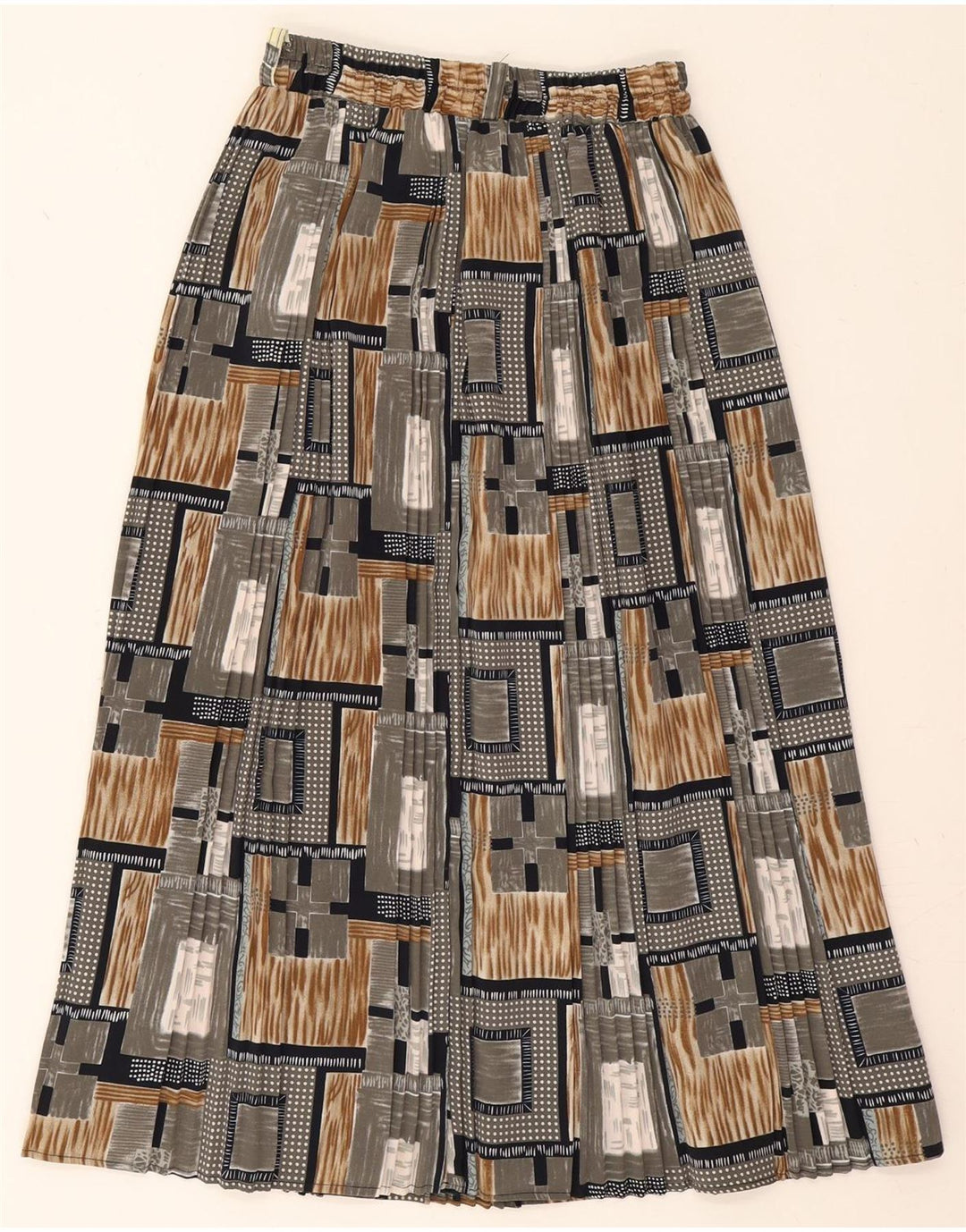 VINTAGE Womens Midi Skirt Medium W28  Grey Geometric Polyester Vintage Vintage and Second-Hand Vintage from Messina Hembry 