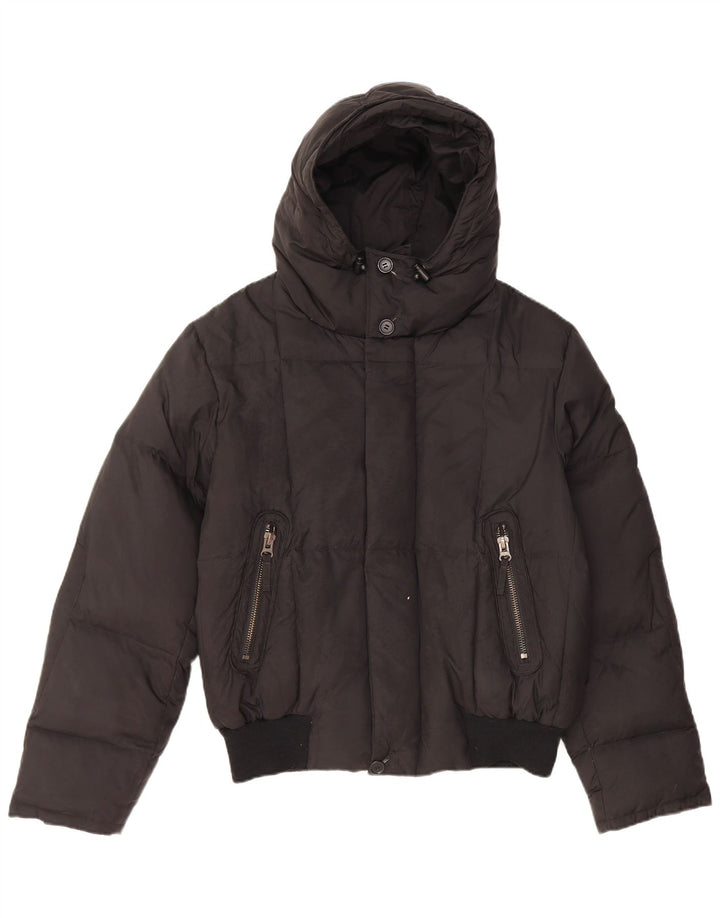 Iceport Womens Hooded Padded Jacket UK 40 Large Black Polyamide
