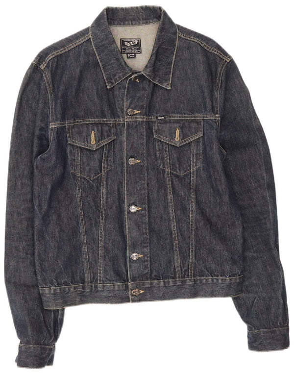 Gas Mens Denim Jacket UK 44 2XL Navy Blue Cotton